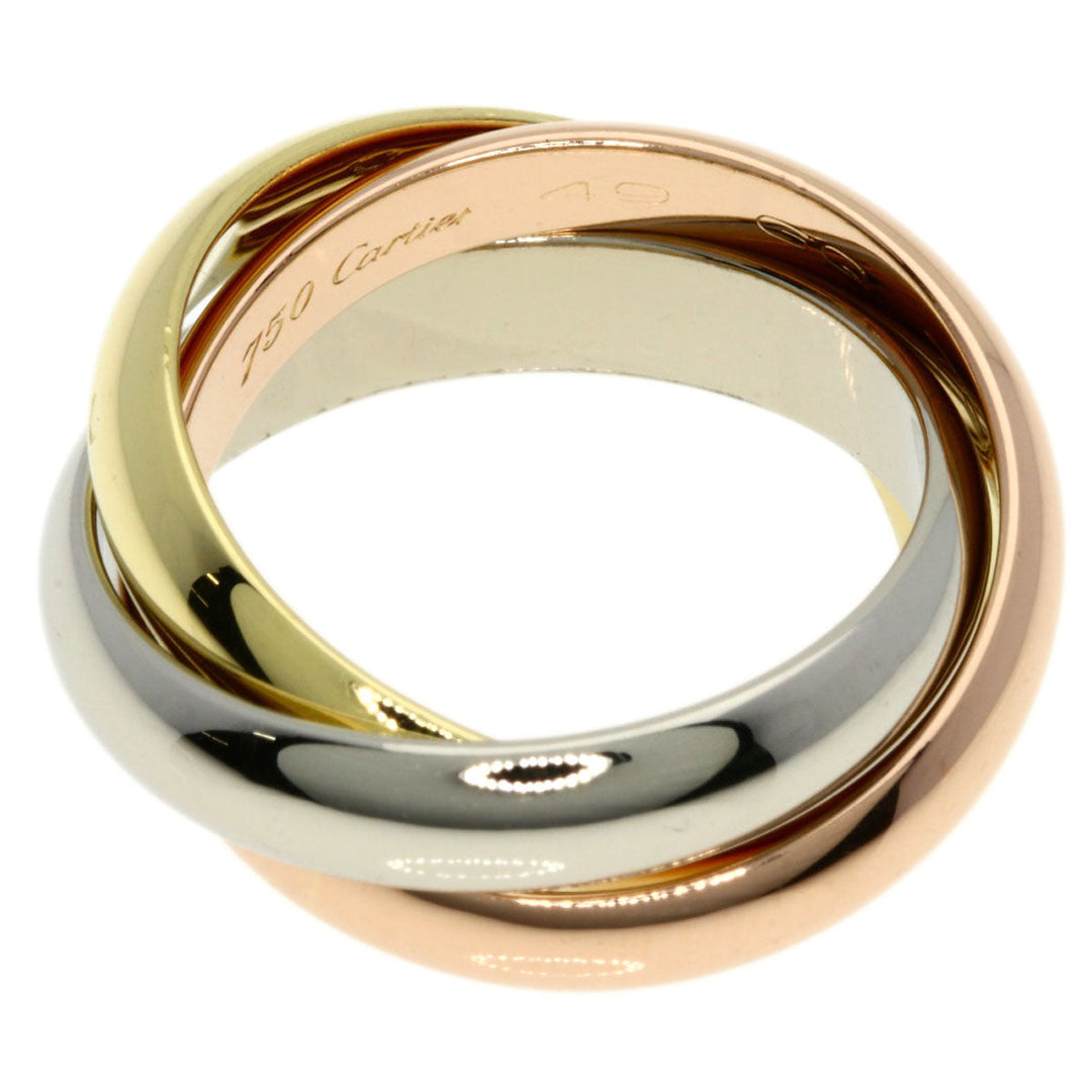 CARTIER Ring K18YG , K18WG , K18PG gold Trinity MM #49 Women Used Authentic