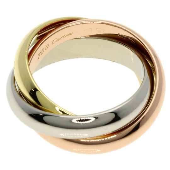 CARTIER Ring K18YG , K18WG , K18PG gold Trinity MM #49 Women Used Authentic