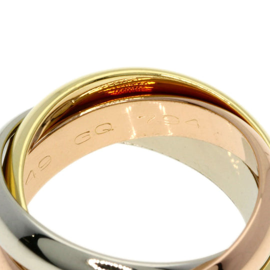 CARTIER Ring K18YG , K18WG , K18PG gold Trinity MM #49 Women Used Authentic