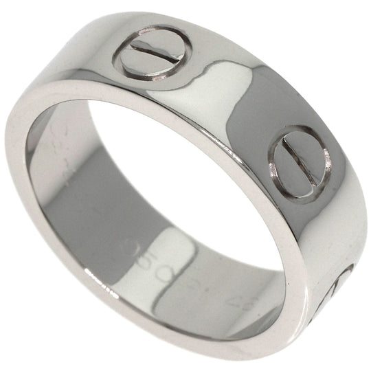 CARTIER Ring PT950 Silver Love Ring #46 Women Used Authentic