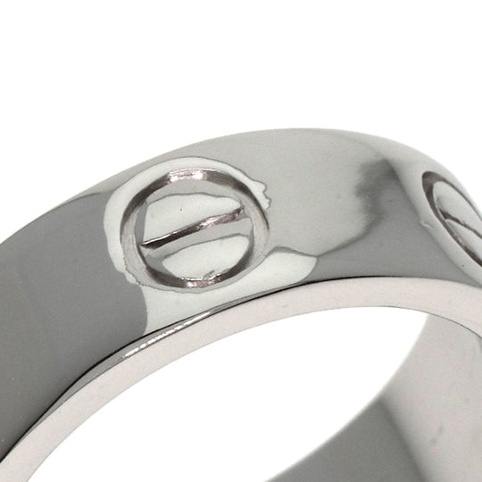 CARTIER Ring PT950 Silver Love Ring #46 Women Used Authentic