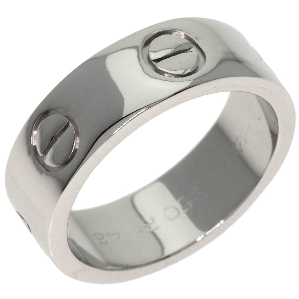 CARTIER Ring PT950 Silver Love Ring #46 Women Used Authentic