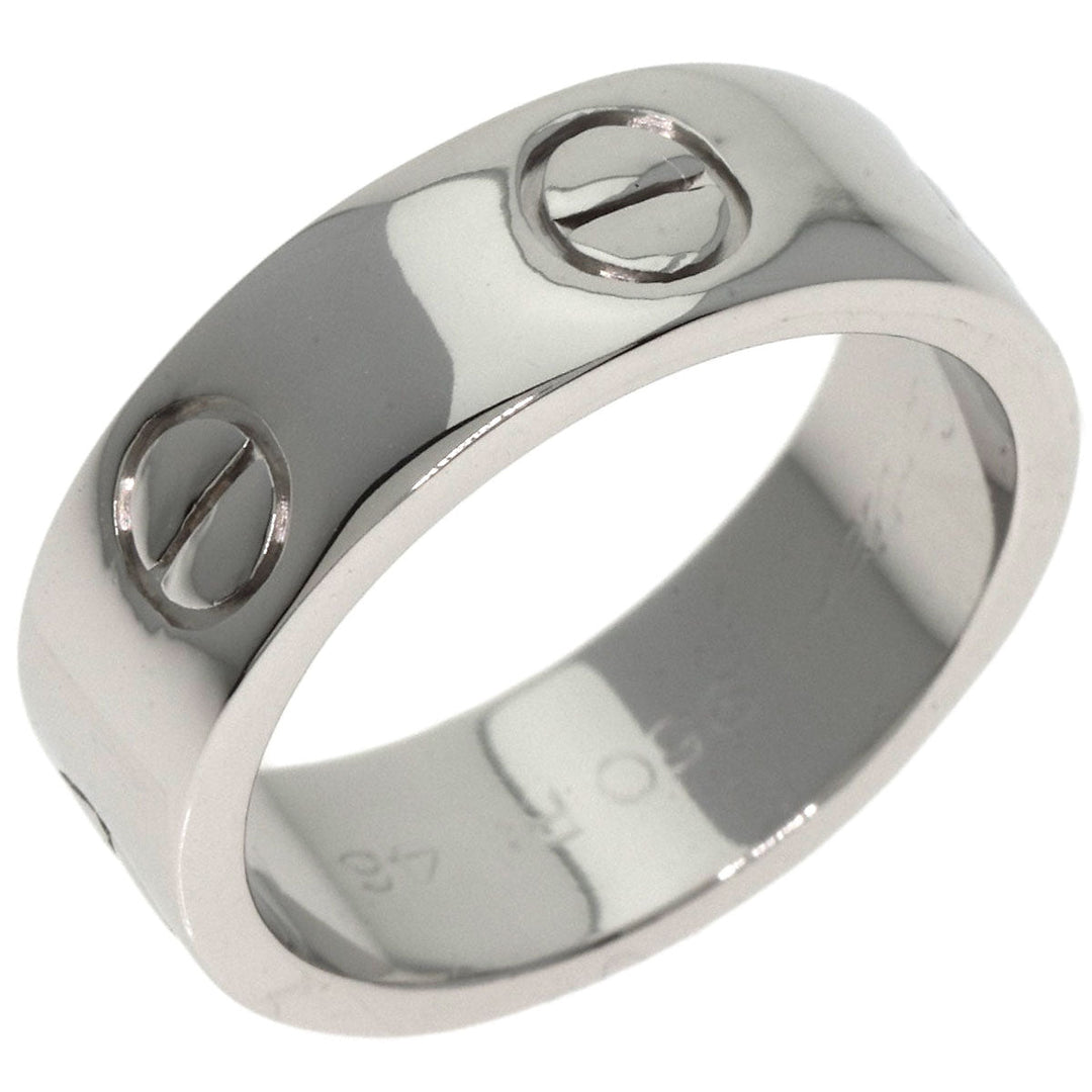 CARTIER Ring PT950 Silver Love Ring #46 Women Used Authentic