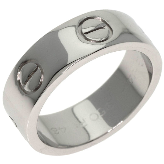 CARTIER Ring PT950 Silver Love Ring #46 Women Used Authentic