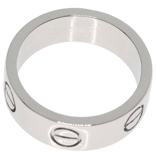 CARTIER Ring PT950 Silver Love Ring #46 Women Used Authentic