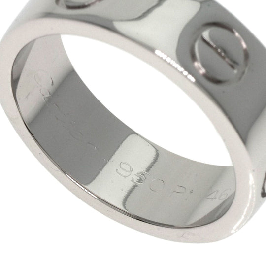 CARTIER Ring PT950 Silver Love Ring #46 Women Used Authentic