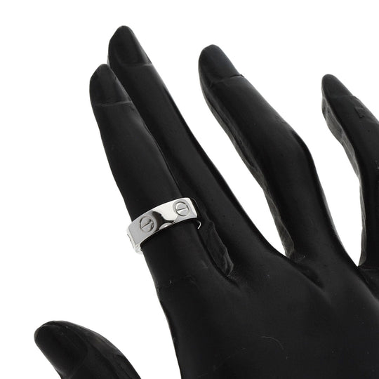 CARTIER Ring PT950 Silver Love Ring #46 Women Used Authentic