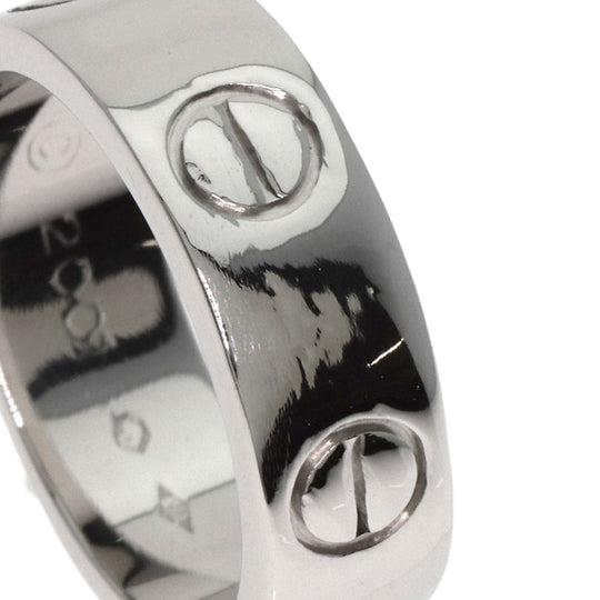CARTIER Ring PT950 Silver Love Ring #46 Women Used Authentic