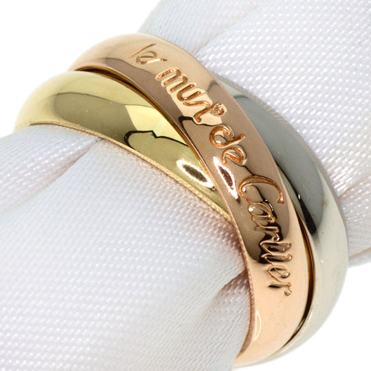 CARTIER Ring K18YG , K18WG , K18PG gold Trinity #47 Women Used Authentic