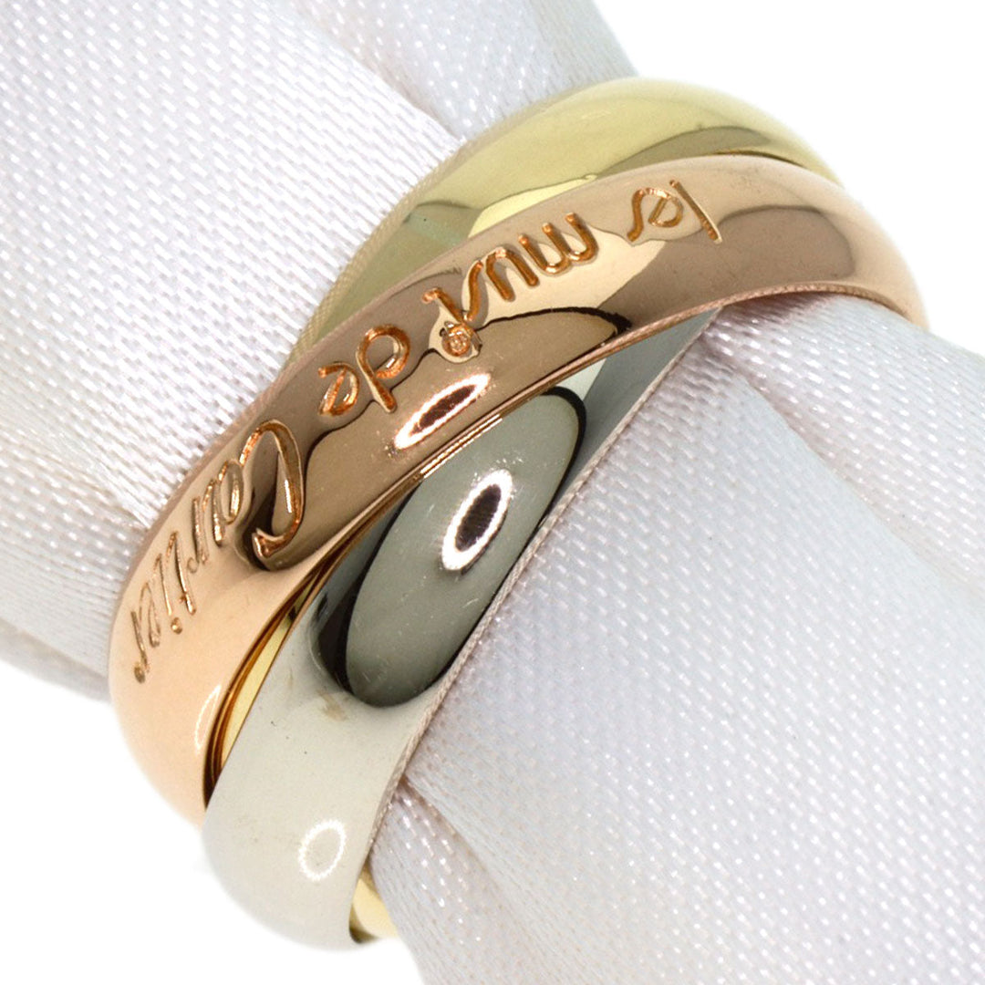 CARTIER Ring K18YG , K18WG , K18PG gold Trinity #47 Women Used Authentic