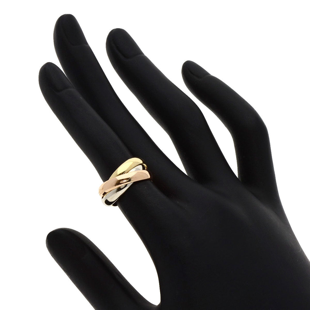 CARTIER Ring K18YG , K18WG , K18PG gold Trinity #47 Women Used Authentic