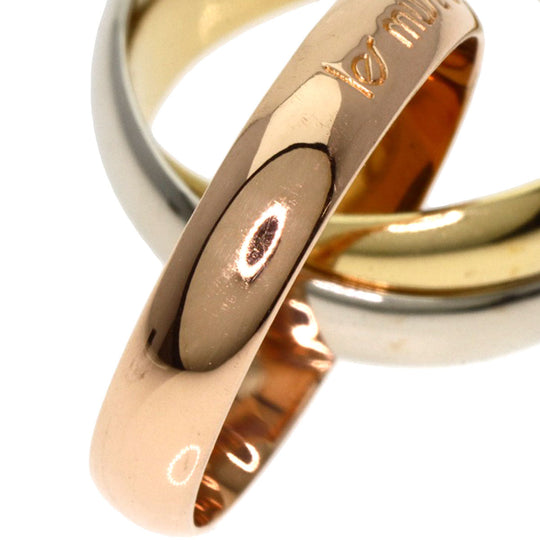 CARTIER Ring K18YG , K18WG , K18PG gold Trinity #47 Women Used Authentic