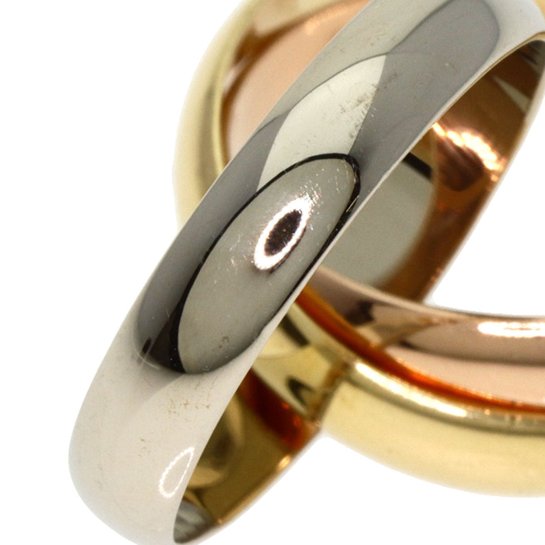 CARTIER Ring K18YG , K18WG , K18PG gold Trinity #47 Women Used Authentic