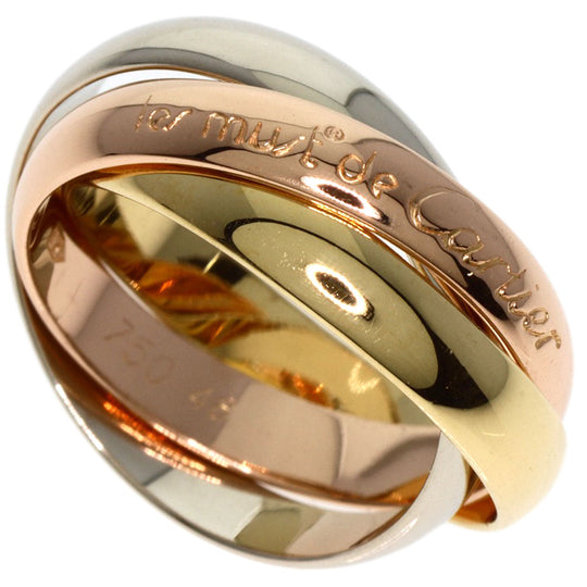 CARTIER Ring K18YG , K18WG , K18PG gold Trinity #48 Women Used Authentic