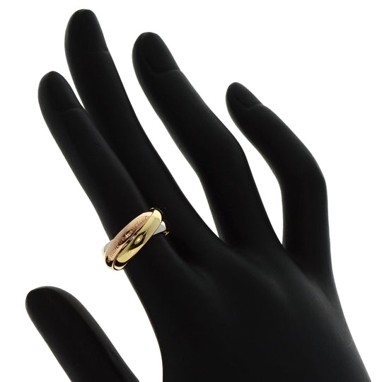 CARTIER Ring K18YG , K18WG , K18PG gold Trinity #48 Women Used Authentic