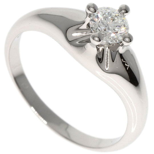 BVLGARI Ring PT950 Silver corona solitaire diamond Women Used Authentic