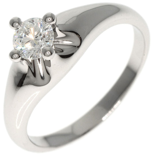 BVLGARI Ring PT950 Silver corona solitaire diamond Women Used Authentic