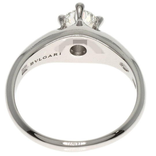 BVLGARI Ring PT950 Silver corona solitaire diamond Women Used Authentic