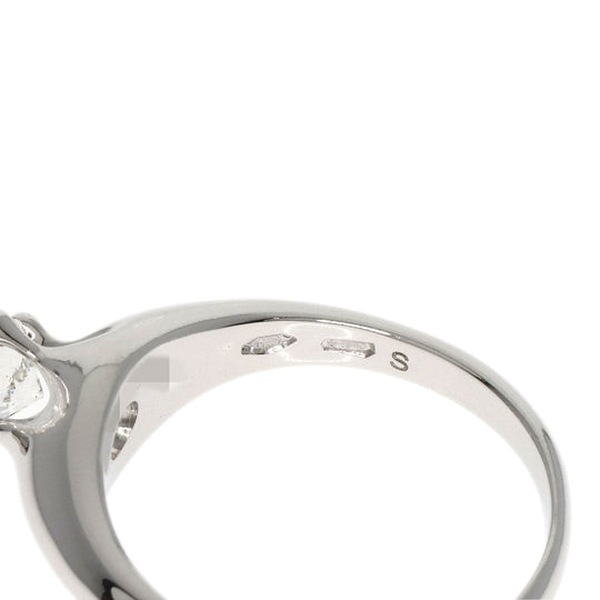BVLGARI Ring PT950 Silver corona solitaire diamond Women Used Authentic