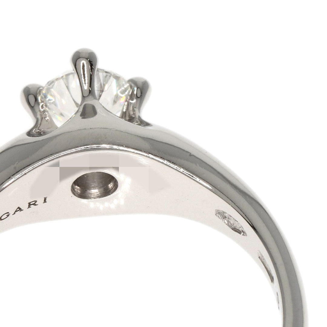 BVLGARI Ring PT950 Silver corona solitaire diamond Women Used Authentic