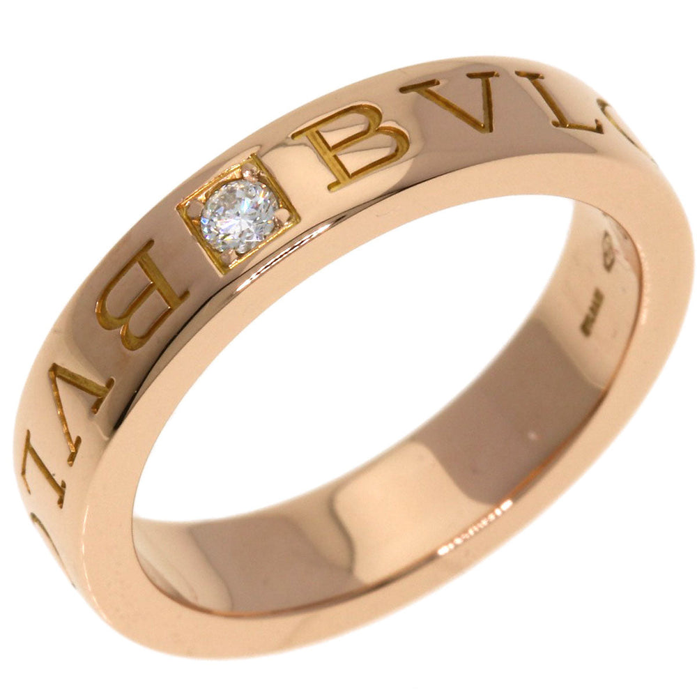 BVLGARI Ring 18K Pink Gold gold W logo diamond