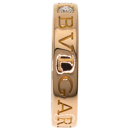 BVLGARI Ring 18K Pink Gold gold W logo diamond