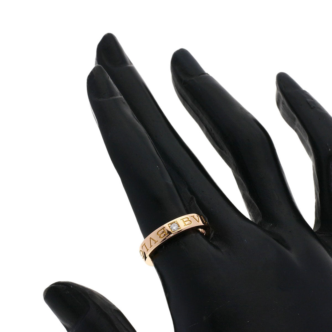 BVLGARI Ring 18K Pink Gold gold W logo diamond
