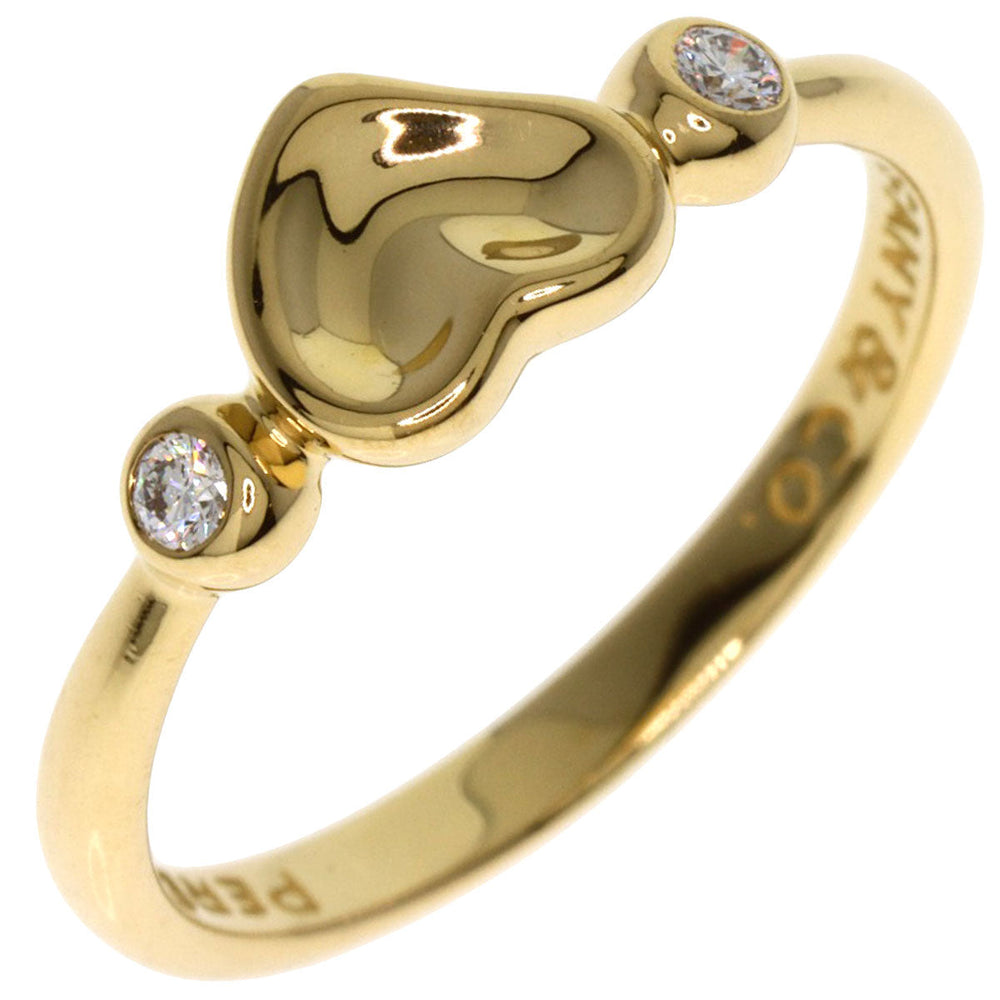 TIFFANY&Co. Ring 18K Yellow Gold gold Full Heart 2P Diamond Women Used Authentic