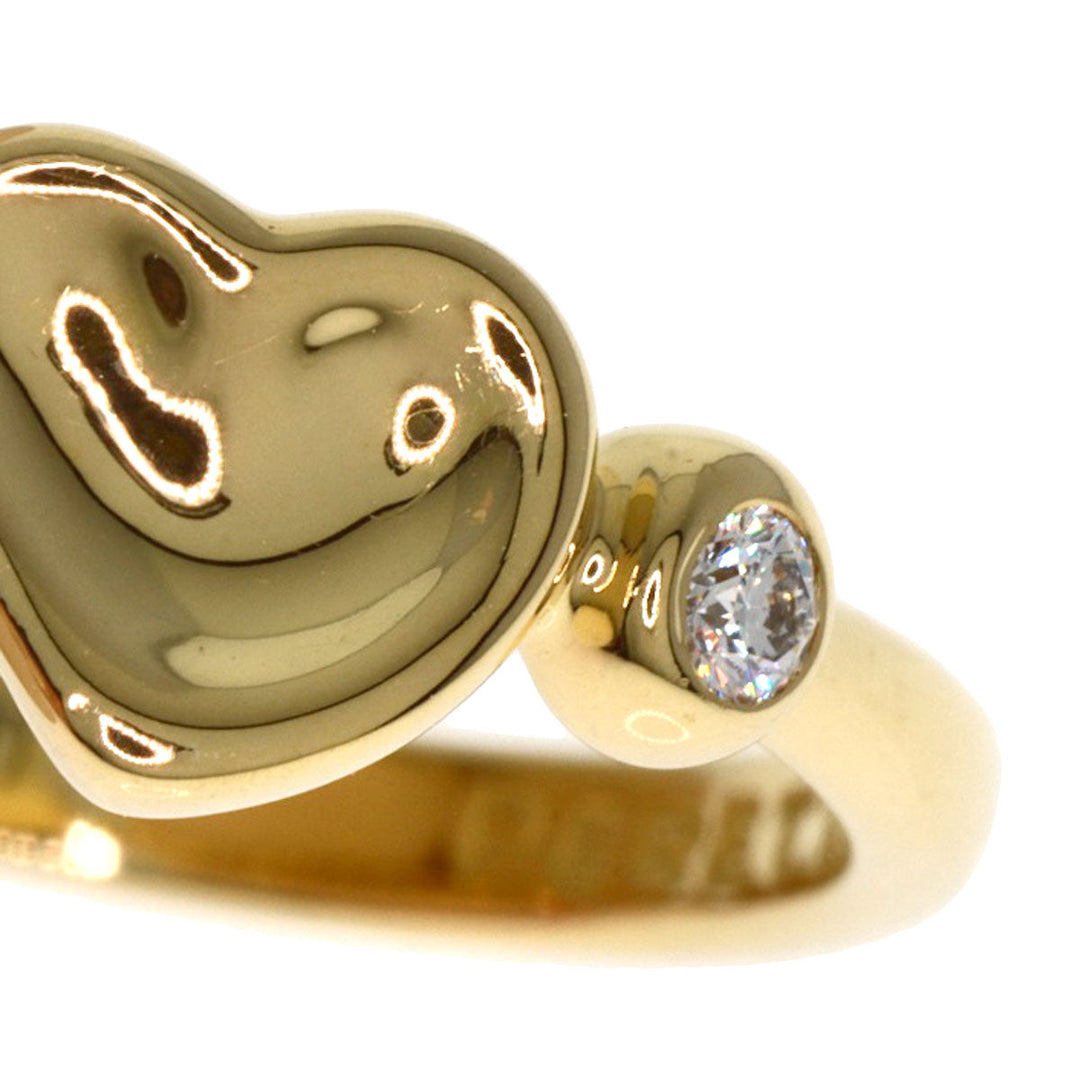TIFFANY&Co. Ring 18K Yellow Gold gold Full Heart 2P Diamond Women Used Authentic