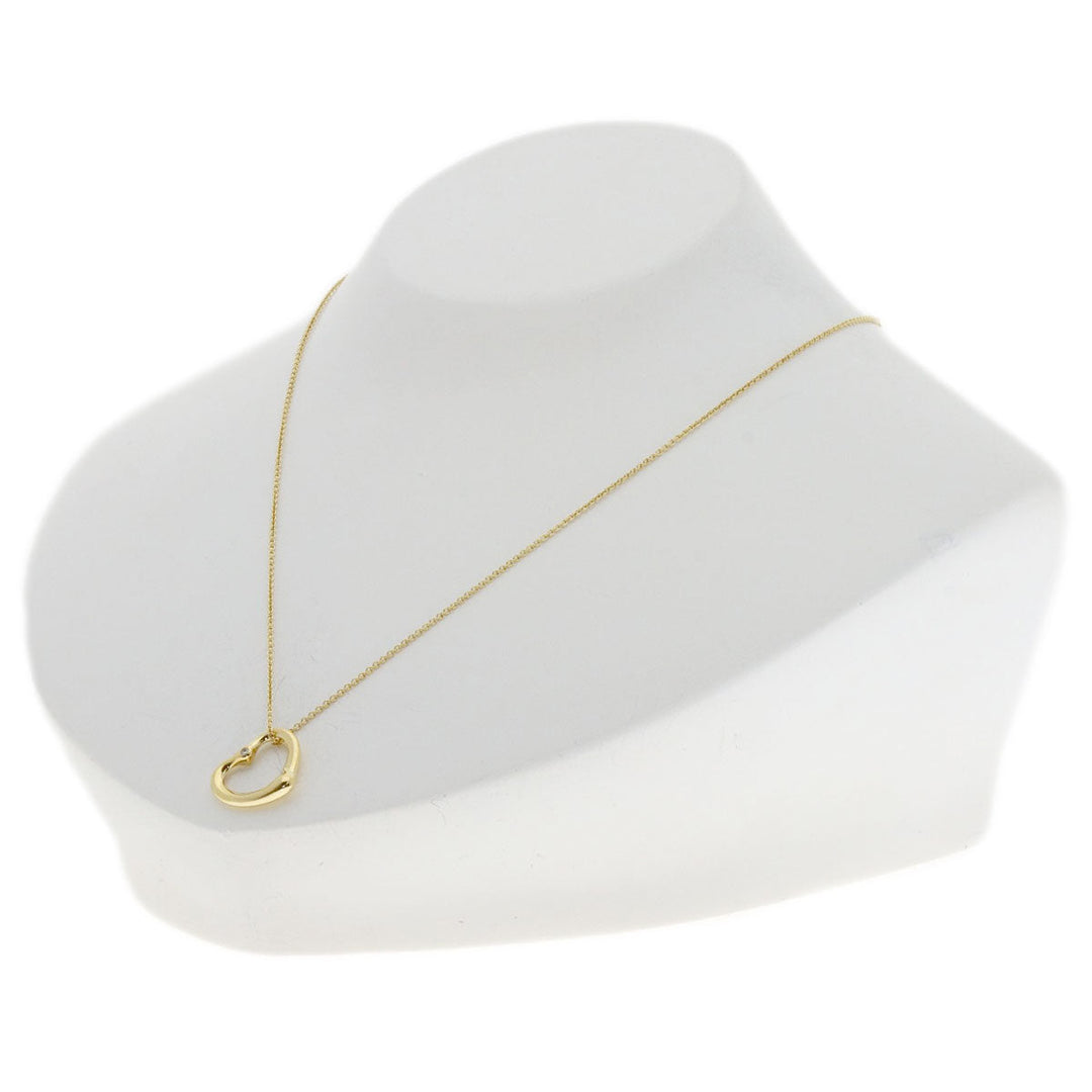 TIFFANY&Co. Necklace 18K Yellow Gold gold Open Heart 2P Diamond Women Used Authentic