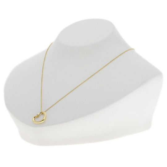 TIFFANY&Co. Necklace 18K Yellow Gold gold Open Heart 2P Diamond Women Used Authentic