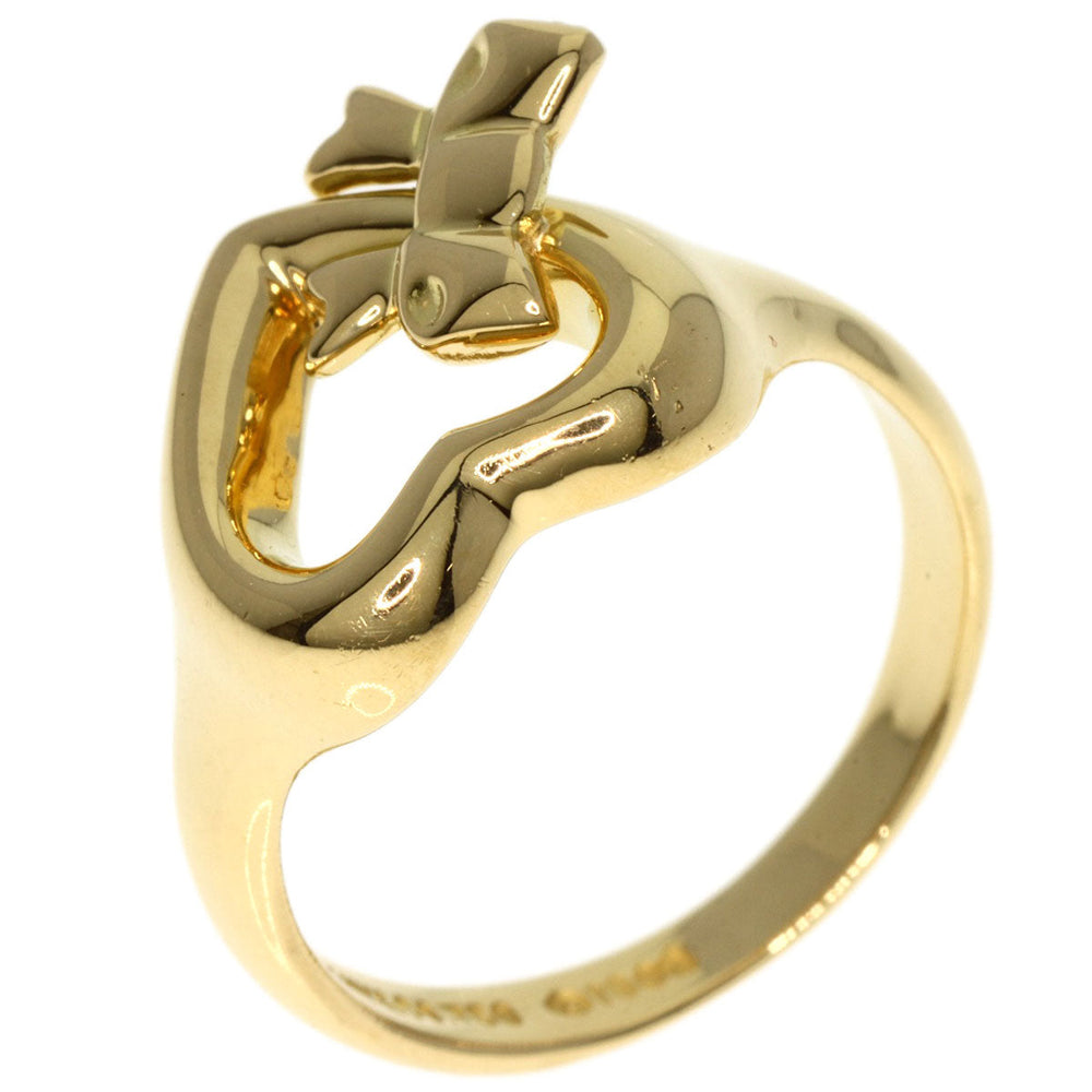 TIFFANY&Co. Ring 18K Yellow Gold gold Heart ribbon Women Used Authentic