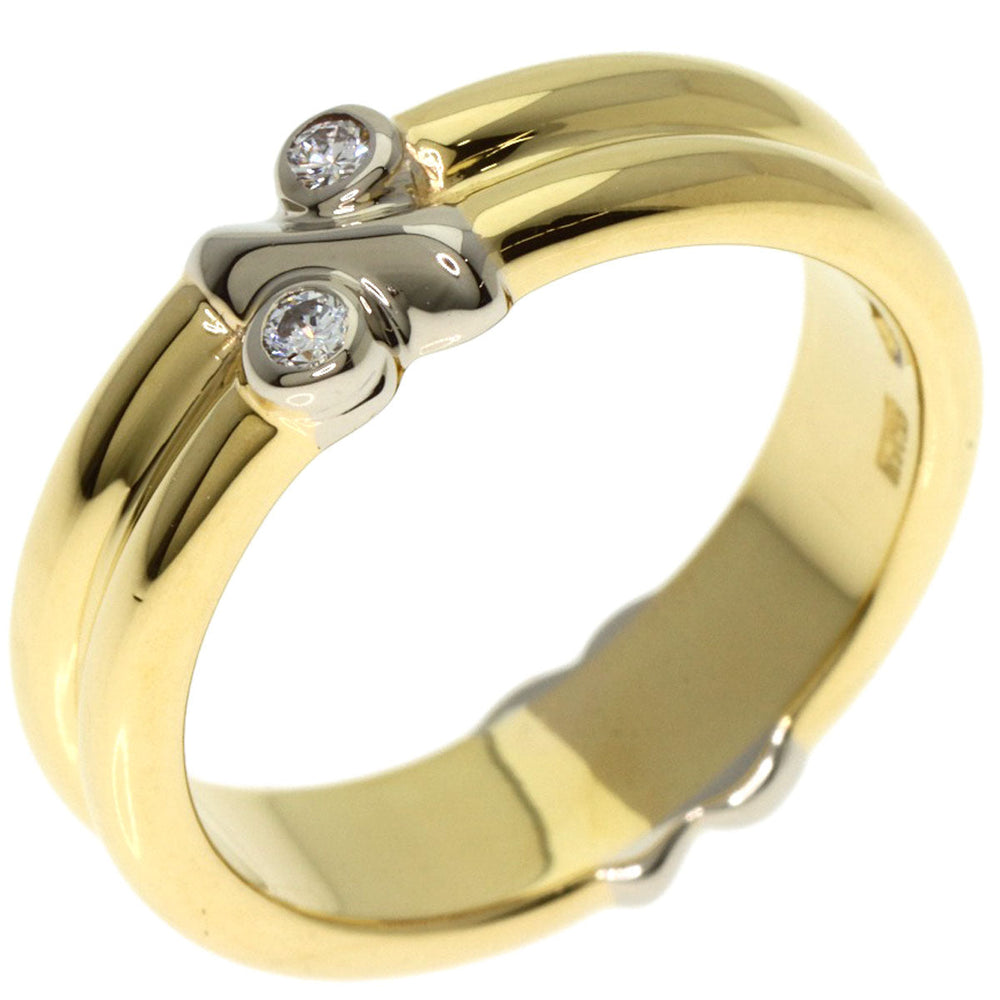 TIFFANY&Co. Ring 18K Yellow Gold gold Signature Cross 2P Diamond Women Used Authentic