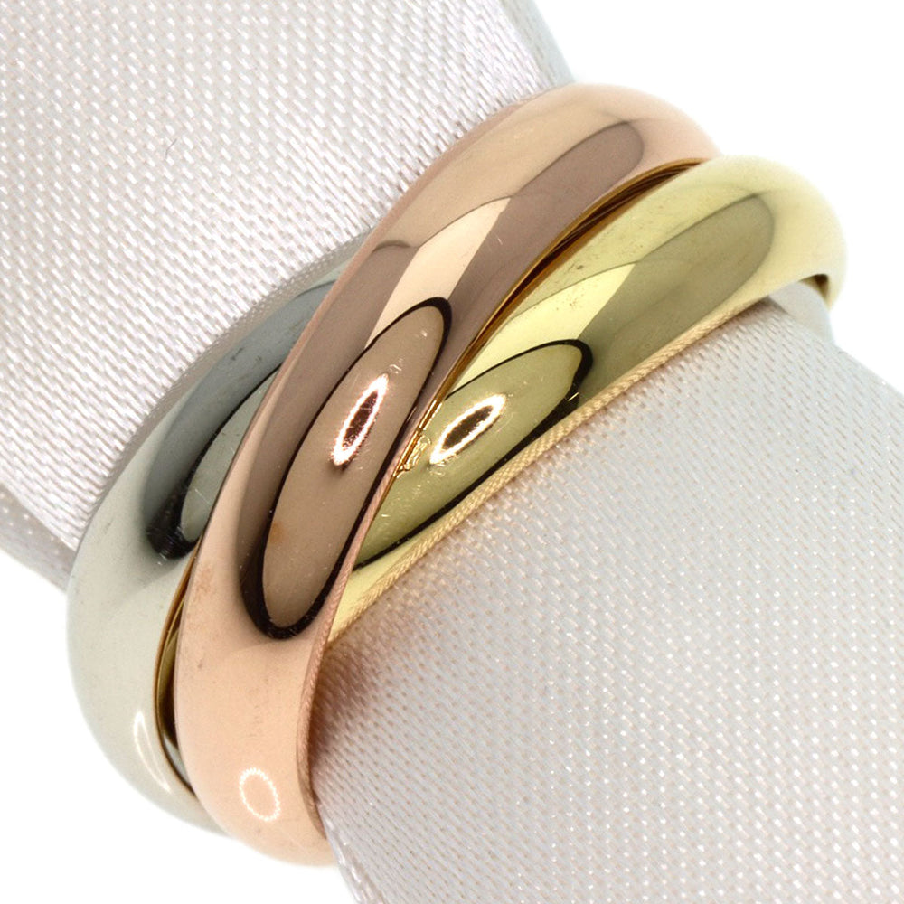 CARTIER Ring K18YG , K18WG , K18PG gold Trinity LM #50 Women Used Authentic