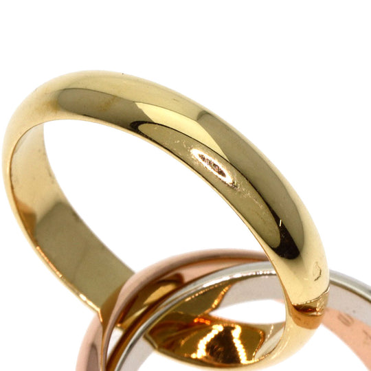 CARTIER Ring K18YG , K18WG , K18PG gold Trinity LM #50 Women Used Authentic