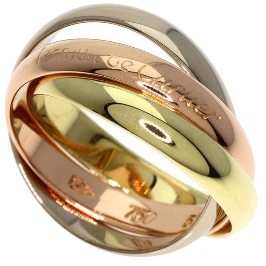 CARTIER Ring K18YG , K18WG , K18PG gold Trinity  #52 Women Used Authentic