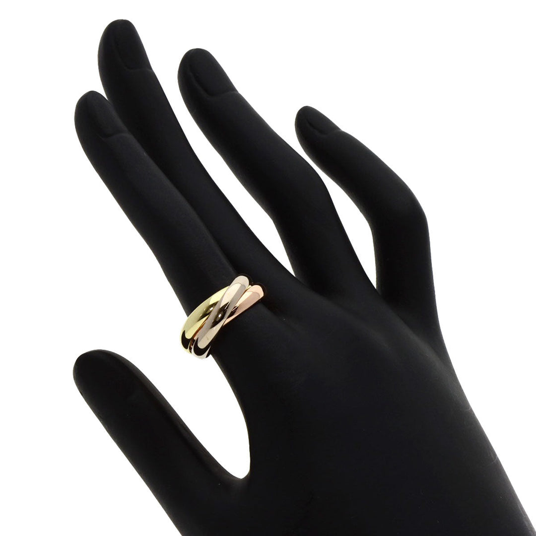CARTIER Ring K18YG , K18WG , K18PG gold Trinity  #52 Women Used Authentic