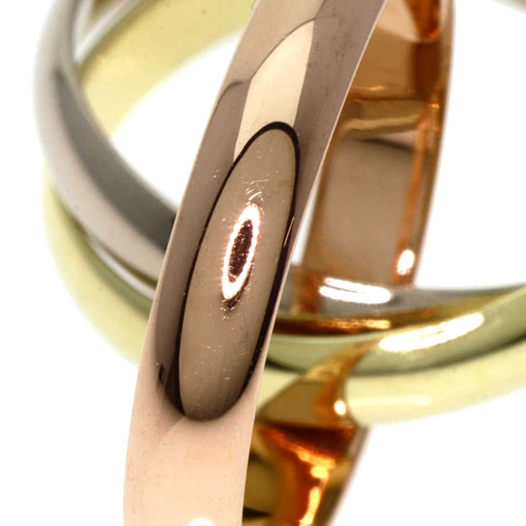 CARTIER Ring K18YG , K18WG , K18PG gold Trinity  #52 Women Used Authentic