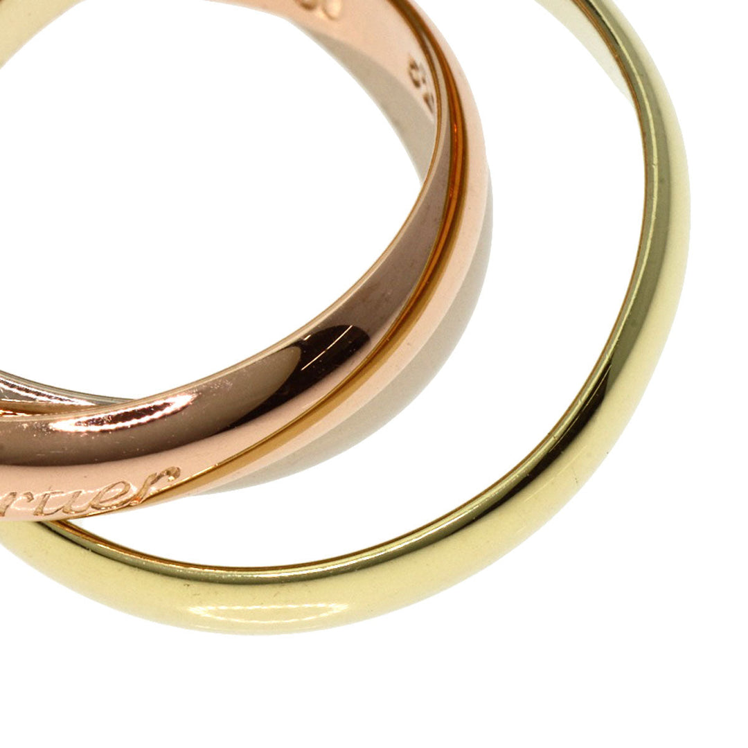 CARTIER Ring K18YG , K18WG , K18PG gold Trinity  #52 Women Used Authentic