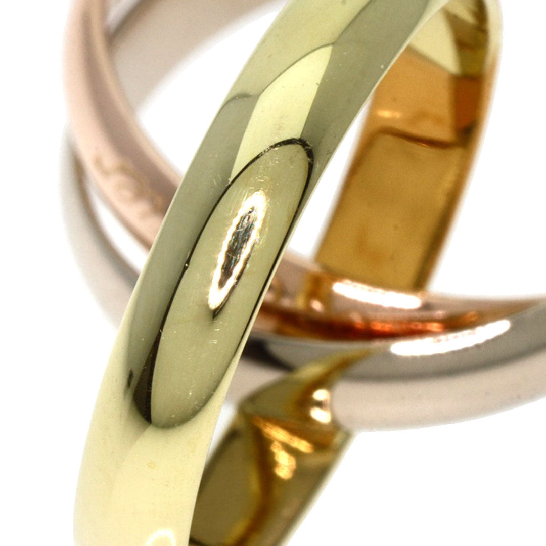 CARTIER Ring K18YG , K18WG , K18PG gold Trinity  #52 Women Used Authentic