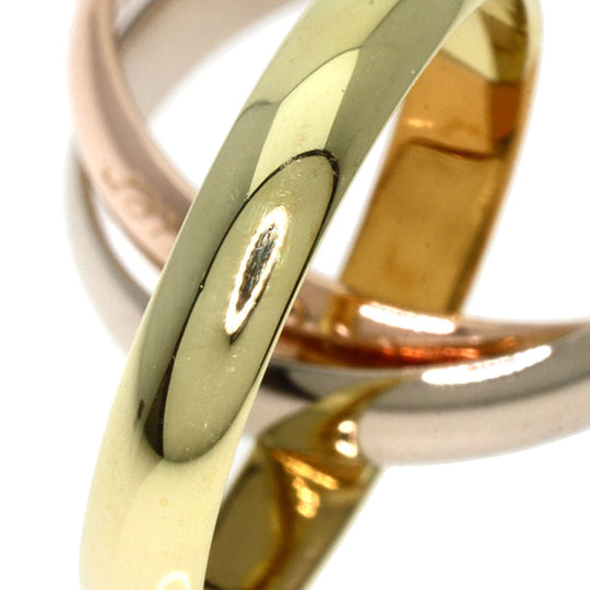 CARTIER Ring K18YG , K18WG , K18PG gold Trinity  #52 Women Used Authentic