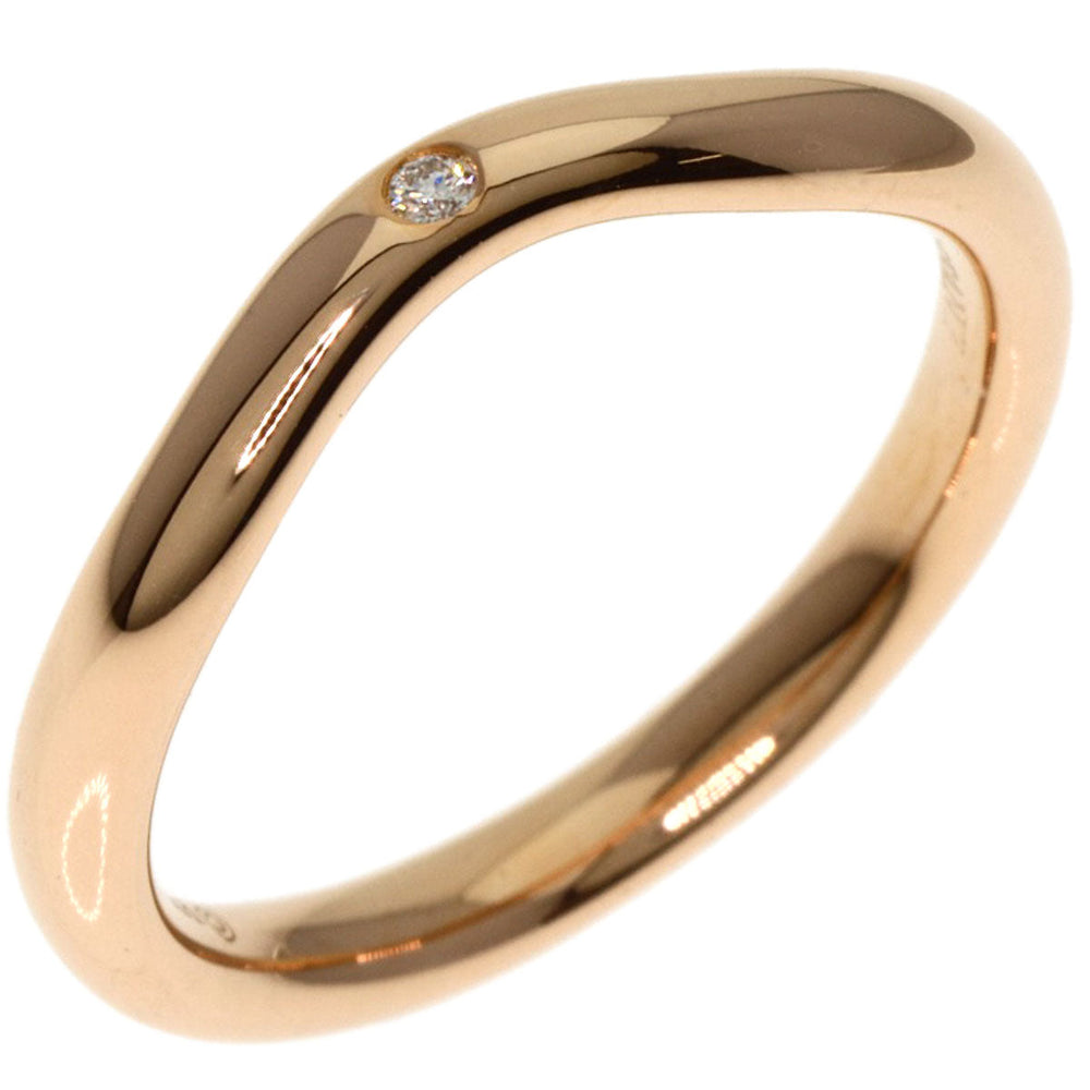 TIFFANY&Co. Ring 18K Pink Gold gold Curved band 1P diamond Women Used Authentic