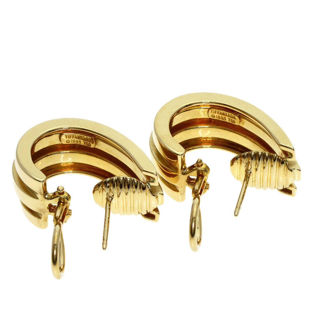TIFFANY&Co. Pierce 18K Yellow Gold gold Grooved Women Used Authentic