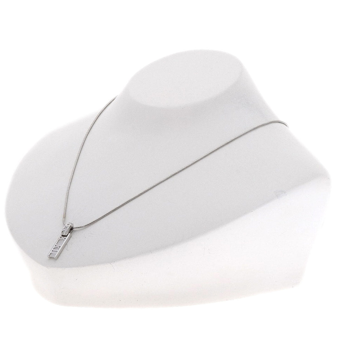 TIFFANY&Co. Necklace K18WG Silver Atlas Bar Diamond