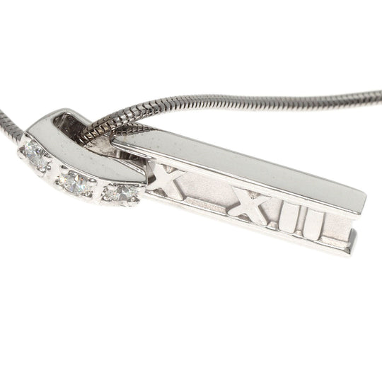 TIFFANY&Co. Necklace K18WG Silver Atlas Bar Diamond