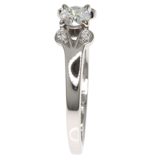 CARTIER Ring PT950 Silver Ballerina Solitaire Diamond #50 Women Used Authentic