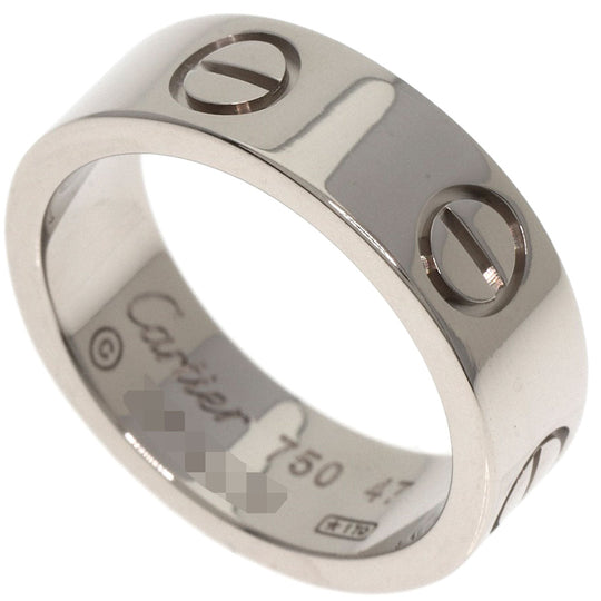CARTIER Ring K18WG Silver Love Ring #47 Women Used Authentic