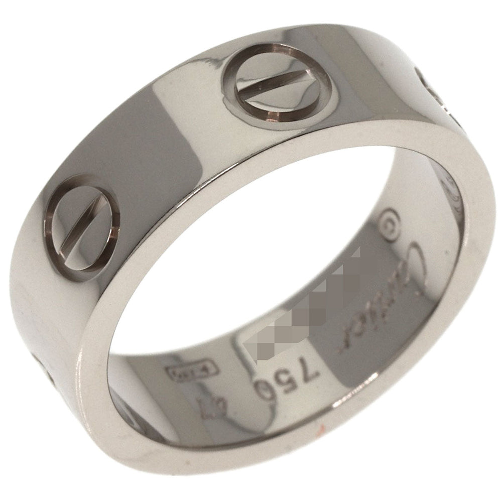 CARTIER Ring K18WG Silver Love Ring #47 Women Used Authentic