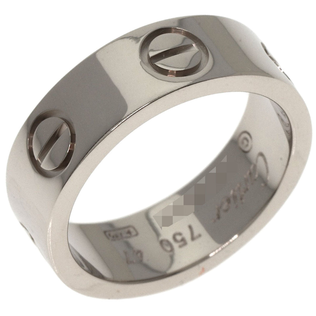 CARTIER Ring K18WG Silver Love Ring #47 Women Used Authentic