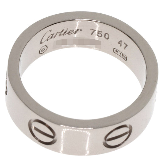 CARTIER Ring K18WG Silver Love Ring #47 Women Used Authentic